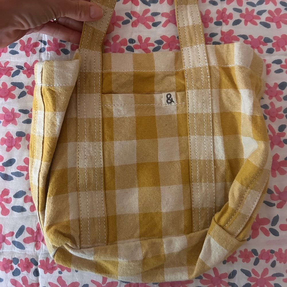 Lou & Grey Mustard Checkered Tote